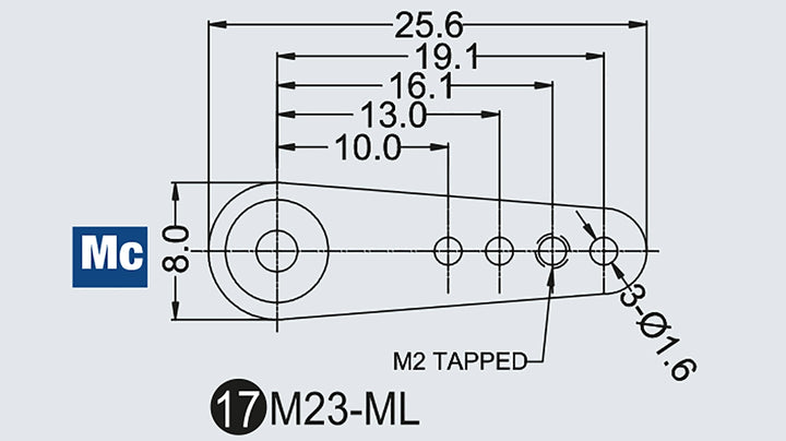 Servo horn metal red one half (MS-ML25)
