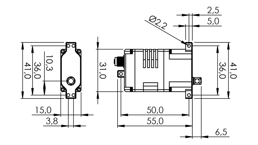 Servo SG15BL-CAN-12V (M5 Circular)