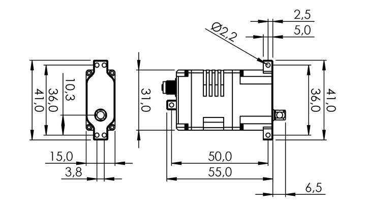 Servo SG15BL-CAN-12V (M5 Circular)