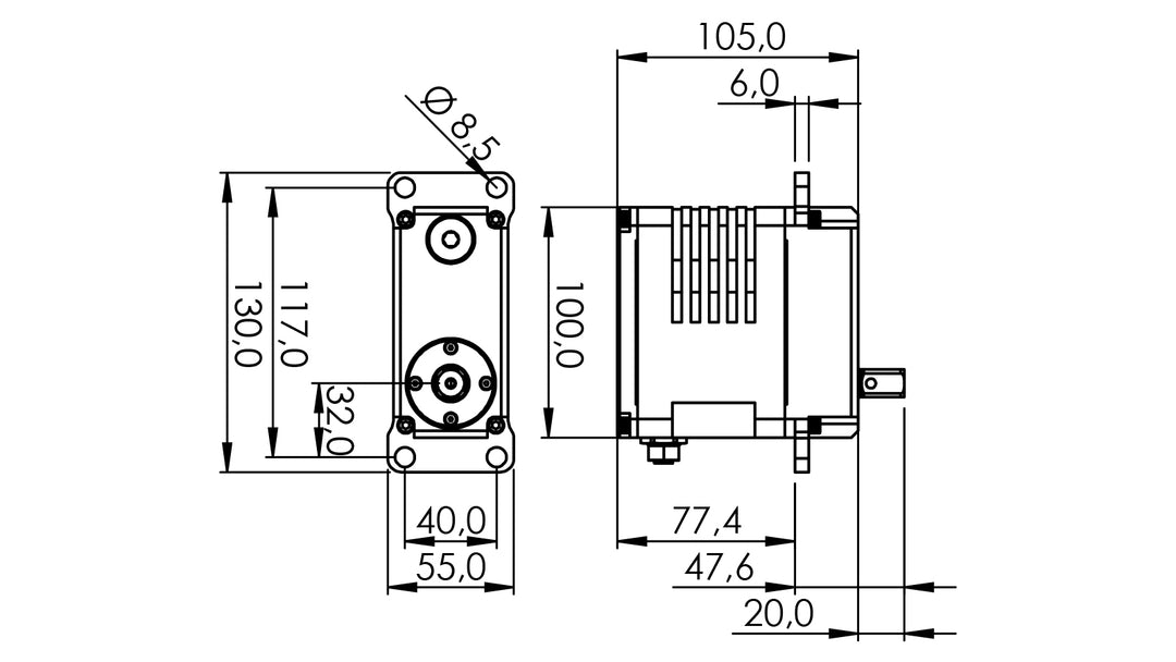 Servo SG50BL-CAN-24V (M12 Circular)
